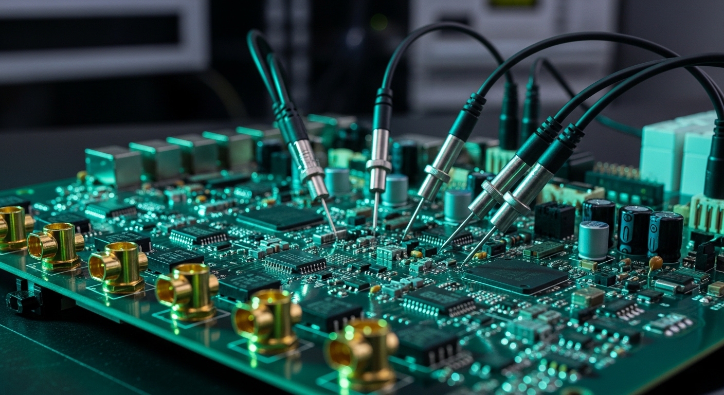 PCB with RF probe testing